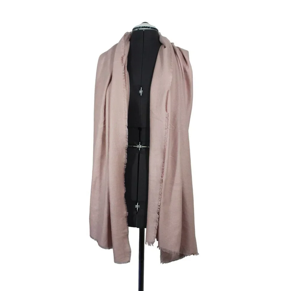 Bebe‎ women's soft pink fringe shawl wrap scarf
